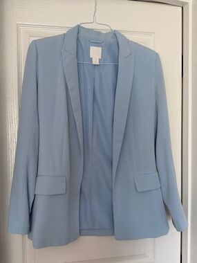 H&M Light Blue Blazer | Size S | Tailored | Minimal Classic